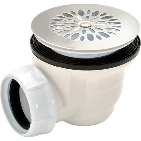 Nicoll – Bonde de douche 60 mm grès à visser ou coller – Siphon amovible – Sortie horizontale J.C. Ø40 mm – Garde eau 50 mm