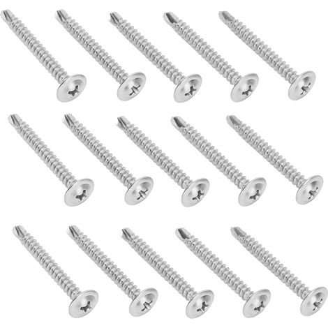 500 Stück selbstschneidende Schrauben aus Edelstahl 410, M4,2 x 38 mm, Kreuzschlitzschrauben-Set, rostfrei, korrosionsbeständig (1/5)