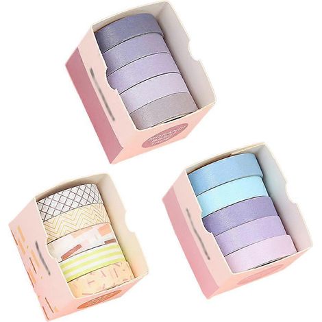 Ruban adhésif coloré, rouleau de 15 pièces, ruban arc-en-ciel pour la décoration d'œufs, fournitures scolaires DIY, étiquetage et codage couleur - Style 1 (1/5)