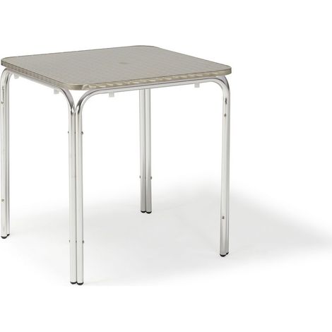 Tavolo giardino quadrato in alluminio e acciaio inox 4 gambe 70 x 70 x altezza 72 cm. (1/2)