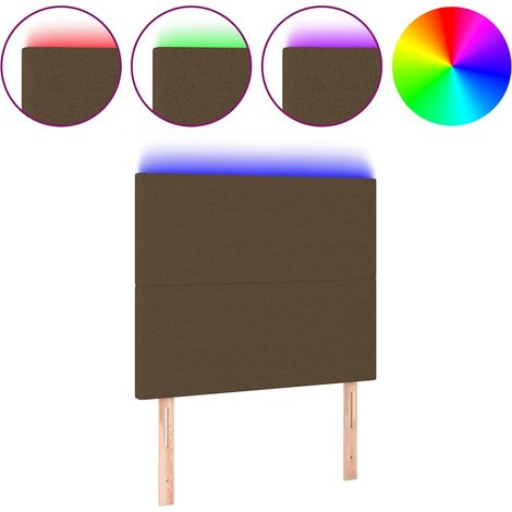 Maison Exclusive - Cabecero con luces LED tela marrón oscuro 80x5 (1/5)