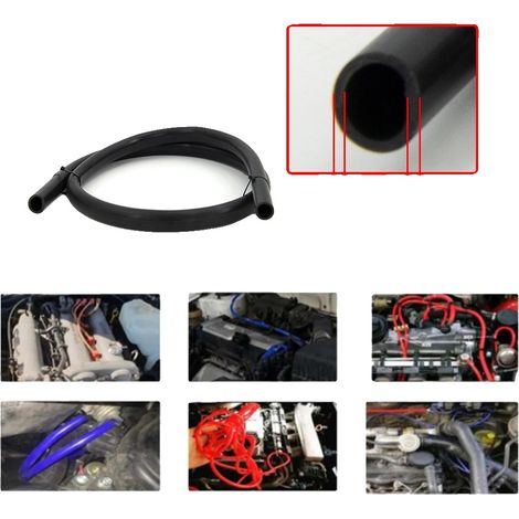 Tubo de vacío de silicona, 2 m de longitud, aplicación universal, 10 mm de diámetro interior, negro, 2 m (1/2)
