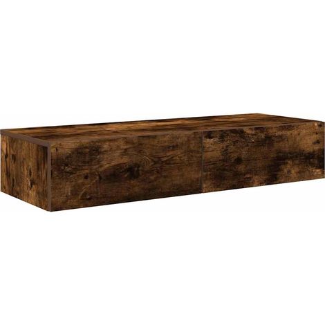 Maison Exclusive - Wandregal mit Schubladen Räuchereiche 100x36x1