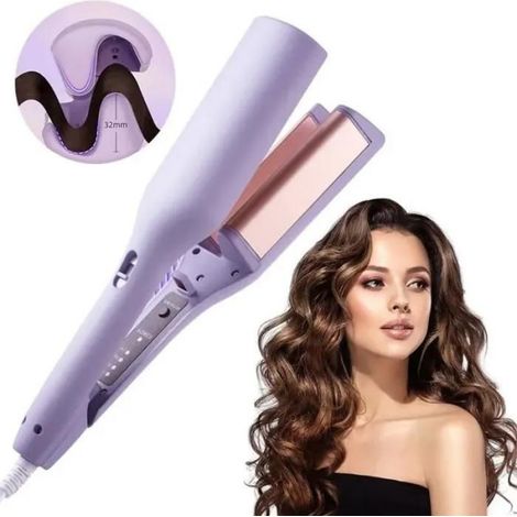 Fer À Boucler - 32 mm - Chauffage Rapide 30 S - 4 Températures Réglables 160-220 °C - Design En V Anti-brûlure - Pour Vagues Naturelles - 1 Pièce (1/5)