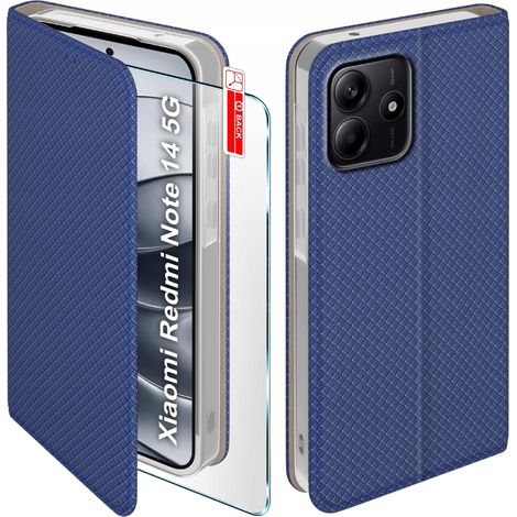 Custodia per Xiaomi Redmi NOTE 14 5G SMART MAGNET BOOK CLOSED BLU NAVY + Vetro (1/5)