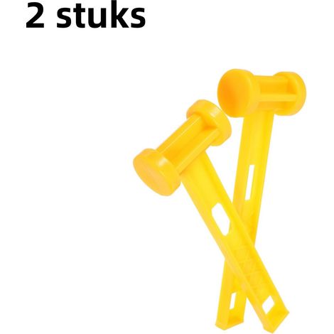 Marteau de sol en plastique jaune grand modèle en 2 parties pour camping extracteur de pierres léger résistant aux chocs facile à installer et à retirer (1/5)