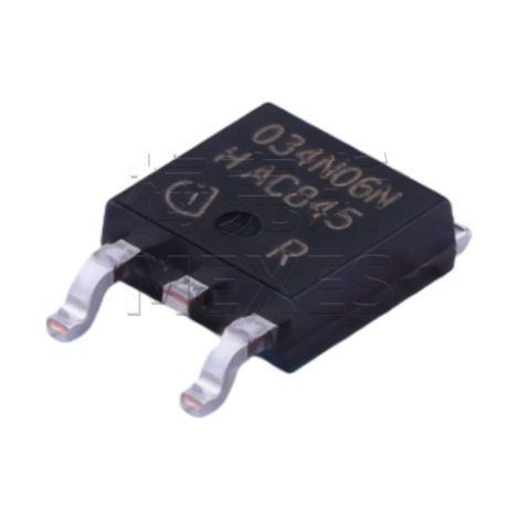 IPD034N06N3G, silkscreened 034N06N, TO-252-2, N-channel MOSFET chip 60V 100A, electronic component, 5 units.