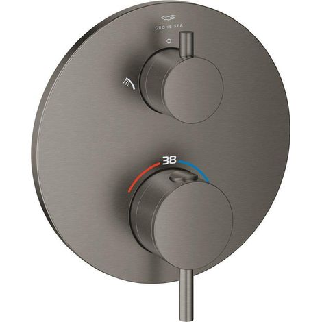 Grohe Atrio Mitigeur thermostatique 2 sorties avec inverseur douche de tête / douchette Anthracite, 24358AL0 (1/3)