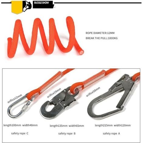 m Auffanggurt – Hochfestes Nylon mit Stahlhaken – 18 kN PSA-Standard – Für Kletter- und Höhenarbeiten (1/5)