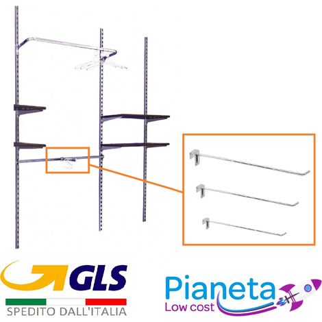 x10 ganci blister per barra rettangolare da 35 30 25 20 cm arredamento negozio 35