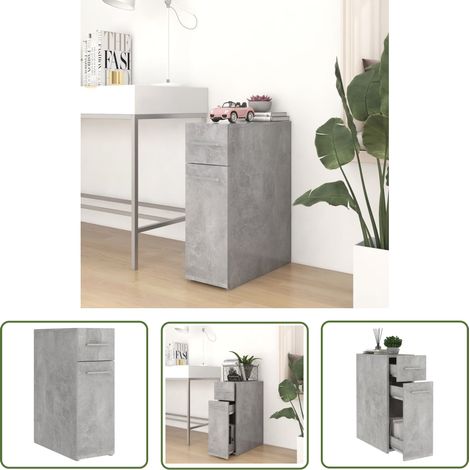 The Living Store Armoire d'apothicaire Gris béton 20x45,5x60 cm Bois ingénierie - Armoire D'apothicaire - Meuble Rangement - Rangement Intérieur - Armoire Gris - Armoire Design (1/5)