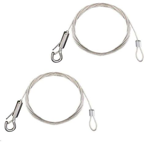 2pcs Stainless Steel Frame Hanging Wire Galvanized Steel Cable with Tensioner and Hook Hanging Wire for Photo Frames/Lights/Picture Rails/Mirrors/Curtains - 1.5mm x 2m Max Load 30KG (1/4)