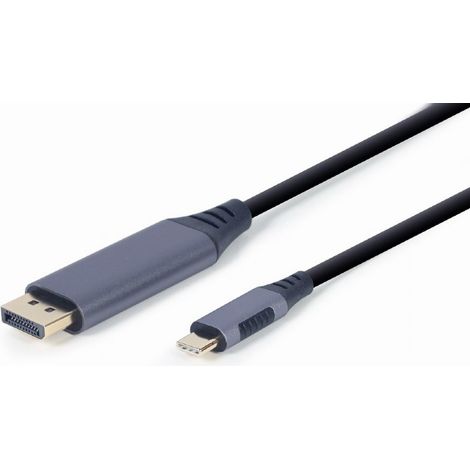 CC-USB3C-DPF-01-6 Câble Adaptateur CableXpert USB-C vers Display Port 1,8m (Noir) (1/3)