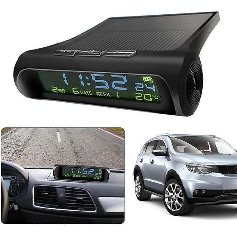 Horloge numérique solaire pour pare-brise de voiture, rappel du temps de conduite (1/4)