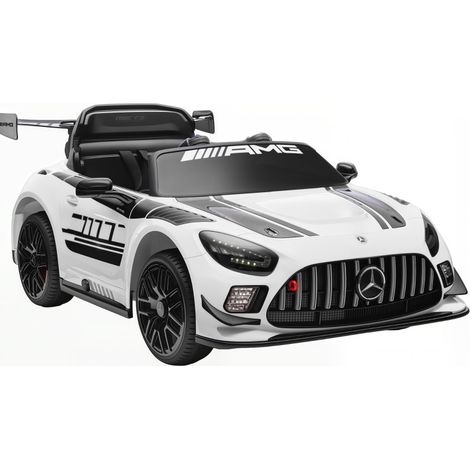Elektrisches Kinderauto Mercedes AMG 12V Weiß mit LED-Lichtern, Musik und Hupe (1/5)