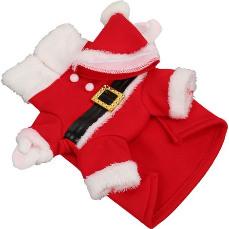 Costume de Noël pour chien, chaud, mignon et doux pour la peau, avec chapeau, rouge et blanc, taille XL. Idéal pour les fêtes et occasions spéciales. (1/5)