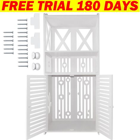 Bathroom Storage Cabinet Shelf Floor Cupboard Free Standing Organizer Racking