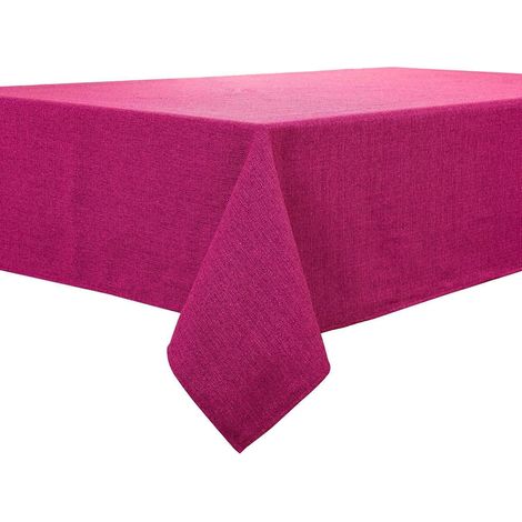 Nappe violette 140x240 cm, hydrofuge, aspect lin, rectangulaire
