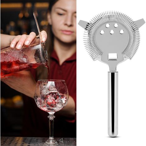 Cocktailsieb aus Edelstahl, Eisfilter für Shaker, Getränkemixer, Barzubehör für Partys und Clubs, silberfarben (1/5)