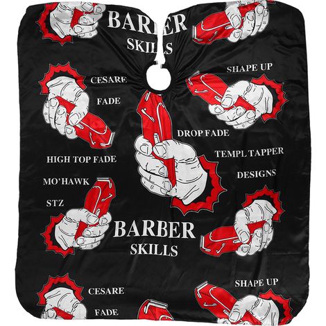 Tablier de coiffure imperméable et respirant, cape de barbier (160 x 140 cm), noir (1/5)