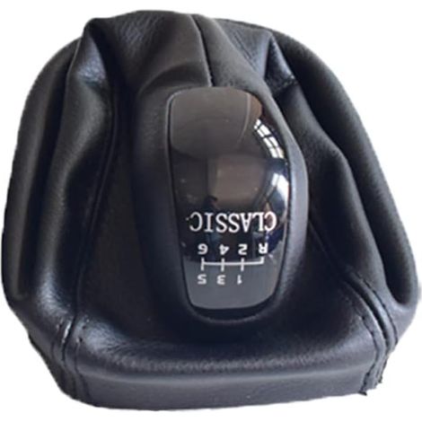 1 pommeau de levier de vitesse, 6 vitesses, cuir et abs, noir, pour mercedes-benz classe c w203 s203 (1/5)