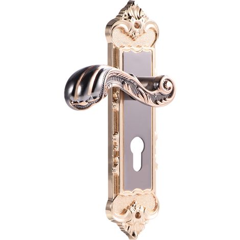 Serrure de porte intérieure antivol de style européen rétro en alliage d'aluminium, style vintage. (1/5)
