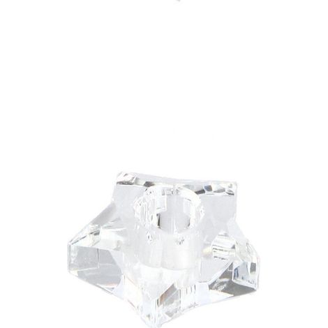 Bizzotto Portacandela di Natale Eldrid Stella H 4 Cm D 7,5 Cm Vetro Trasparente