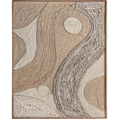 tableau mural boho en bois de manguier finition vieilli brun clair - Brun clair effet vieilli (1/5)