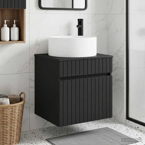 vidaXL Mobile lavabo da parete Nero 49 x 44,5 x 65,5 cm