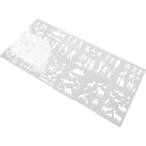 12 Pochoirs de Peinture A4 Motifs Nature, Non Toxiques et Réutilisables pour Art Créatif Enfants et Adultes (1/5)