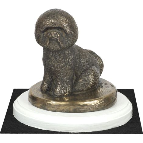 Bichón Frisé, Perro de Tenerife - estatuilla de perro, figura sobre una base blanca, trofeo para una exposición canina de Art-Dog (1/5)