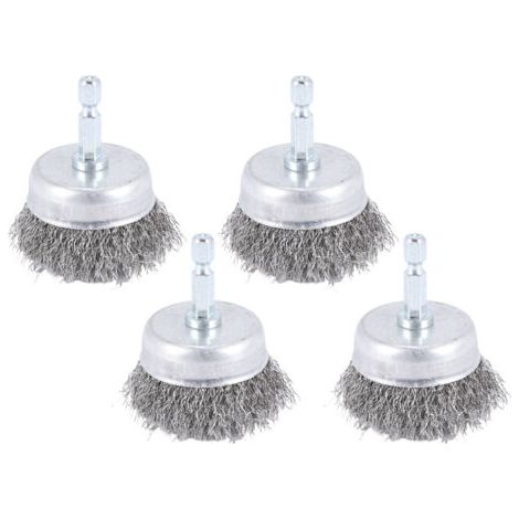 4 pièces brosses métalliques pour perceuse 1/4" tige 2" acier carbone grossier (1/5)