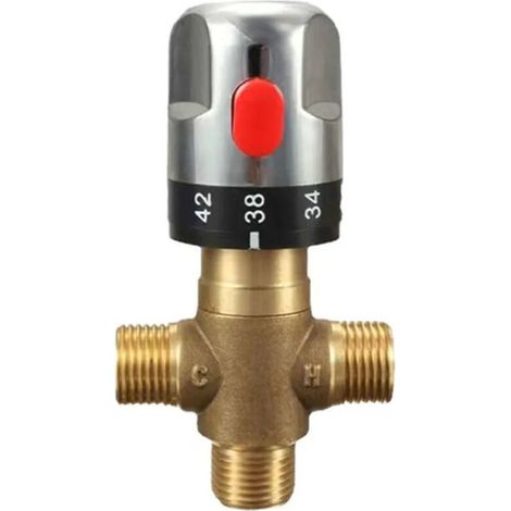 Mitigeur thermostatique solaire pour robinet de douche en laiton et cuivre，G1/2 (1/5)