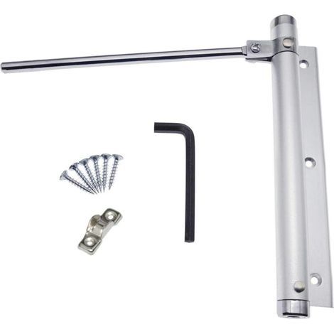 Surface-mounted adjustable aluminum alloy spring door closer, automatic closing device, 45kg (1 piece) (1/5)