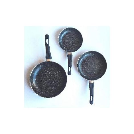 FPLUS sarten aluminio piedra 20 cms. , Sartén de Aluminio Forjado con Triple Capa de Revestimiento de Piedra Antiadherente -