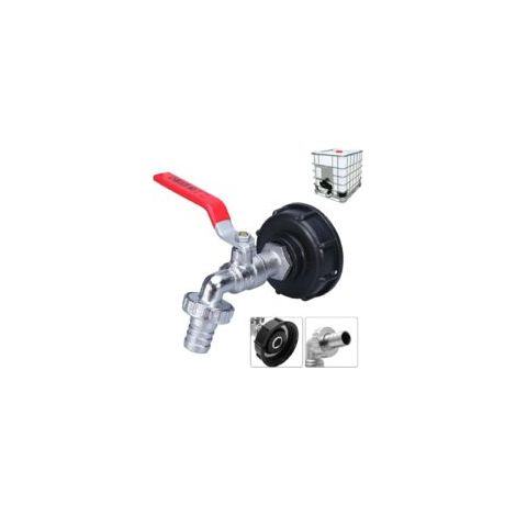 IBC-Tankadapter, 1/2"-Gewindeanschluss, 1000-Liter-Tankhahn, Regenwassernutzungshahn, Auslassventilanschluss, Schlauchanschlüsse – Crezuo