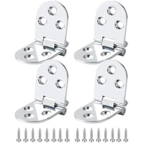 (argent)Charnières en acier inoxydable pour table pliante - PZCC - Carrée - A visser (1/4)