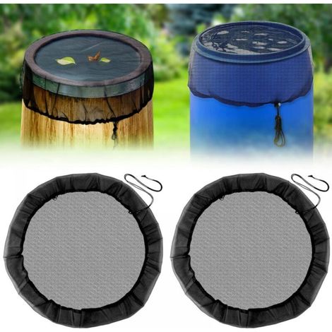 2 Pcs Filet pour Citerne de Pluie 110 cm Housse pour Tonneau d'eau Filet de Protection Réglable Filet Recuperateur Eau Housse pour Tonneau de Pluie avec Cordon de Serrage Filet pour Citerne de (1/5)