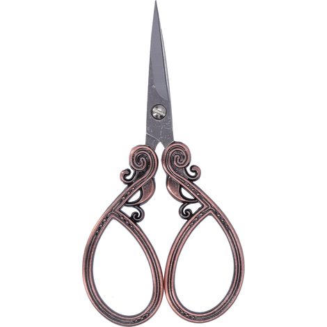 Stainless Steel Craft Embroidery Scissors Household Portable Retro DIY Sewing ScissorsAntique Copper (1/5)