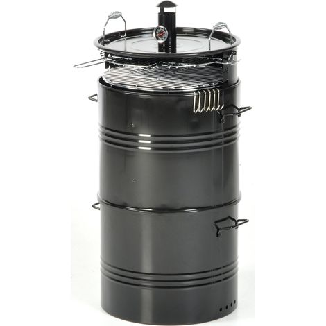 Barbecue Affumicatore a Carbone Carbonella Taddei Barrel Nero