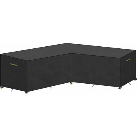 Funda impermeable para sofá, funda para muebles de exterior, lona para muebles de jardín, funda protectora para muebles, compatible con sofás esquineros en forma de L de hasta 215 x 215 x 87/80 cm. (1/2)