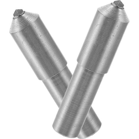 Dresseur à Main Diamant 2pcs Outil de Dressage Ergonomique en Fer Argenté pour Sculpture sur Pierre et Travail du Métal (1/5)