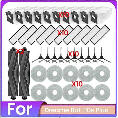 Filtre pour aspirateur brosse pour aspirateur Filtre de brosse pour aspirateur filtre de Bot L10s Plus Robot Aspirateur Brosse Sac à poussière Filtre and Serpillière Cloth de remplacement Spare A (1/5)