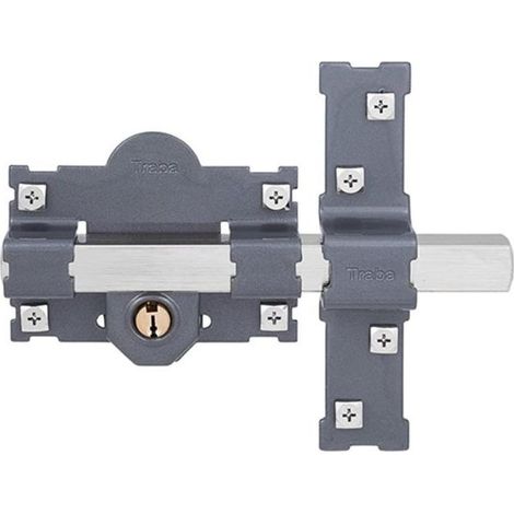 TRABA cerrojo 101l de 105 pintado b/70 , Cerrojo sobreponer 101LTamaño 105mmCon llave por ambos ladosBombillo exterior redondo de 70mmAcabado pintadoCon 3 llave (1/3)