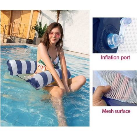 Hamac Flottant - PVC Écologique - Charge Max 200 kg - Pliable - Pour Piscine Plage - 2 Pièces (1/4)