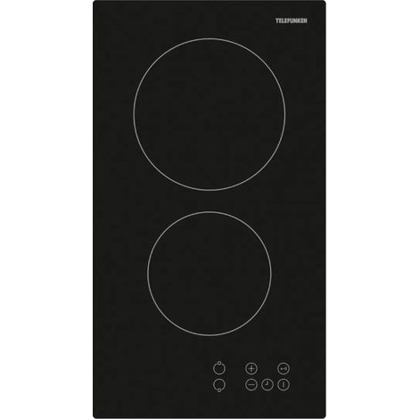Piano cottura domino in vetroceramica nera da 30 cm e 3000 W - TKDV2T - Telefunken