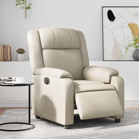 VidaXL Poltrona Reclinabile Elettrica Crema in Similpelle (1/5)