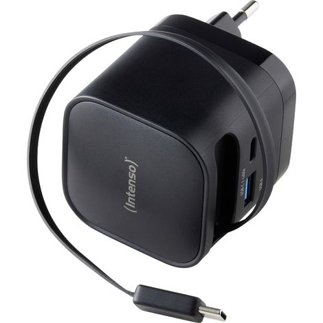 Intenso Intenso Power Adapter W65ACIC GaN black USB Ladegerät 65 W 1x USB-C® Quick Charge 4.0 Schwar (1/5)