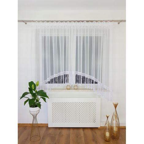 Tenda con pizzo guipure, 30 cm, cucita ad arco (1/5)