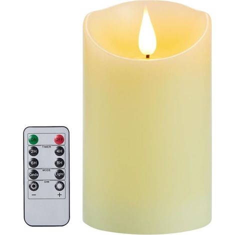 7.5 x 15cm ,Bougies LED à Piles, Bougies LED Décoratives avec Télécommande, Flamme 3D Réaliste, Sécurité Sans Flamme, pour Noël, Décoration de La Maison, Fête, Mariages (1/5)